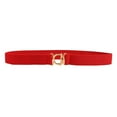 thumbnail image 1 of SWSMCLT Women's Fashion Belt For Dress Stretch Belt Date Embroidered Medium Buckle Boho Casual Round Braided Red X-Small-Large, 1 of 5