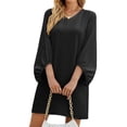 thumbnail image 1 of SWSMCLT Women's Fashion Loose Spring Casual Short Dress Summer Sundress Fitted Elegant 3/4 Sleeve Dresses Black Medium, 1 of 4