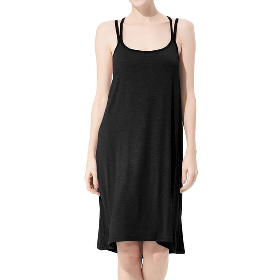 SWSMCLT Women's Fashion Nightgown Pajamas House Sleepwear Basic Holiday Billowy Loungewear Sleeping Modal Broomstick Black XX-Large