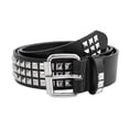 thumbnail image 1 of SWSMCLT Women's Fashion Studded Belt Metal Halloween Faux Fur Faux Leather Harem Punk Rock Grommet Belts Black X-Small-Large, 1 of 4