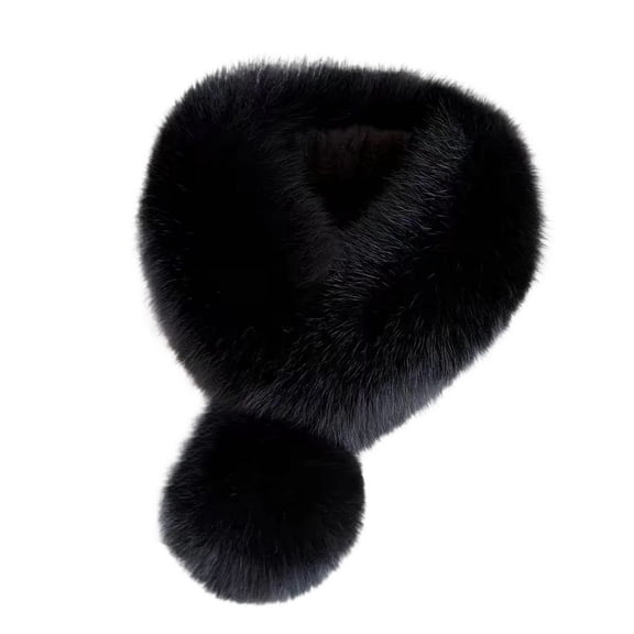 SWSMCLT Women's Faux Fur Scarf Warm Scarves Fashion Cozy Button Casual Winter Spring Soft Scarves & Wraps Black One Size