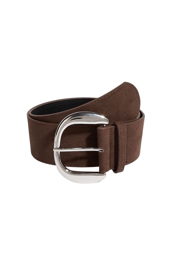 Women's Faux Leather Adjustable Belts Square Metal Date Night Spring Thick Belt Vintage Metal Buckle Silver Coffee Small-Large