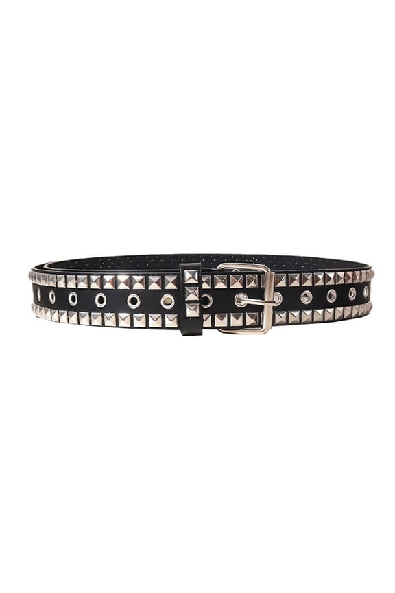 Women's Faux Leather Adjustable Belts Steampunk Riding Buckle Casual Medium Fashion Grommet Belt Studded Style5 X-Small-Large