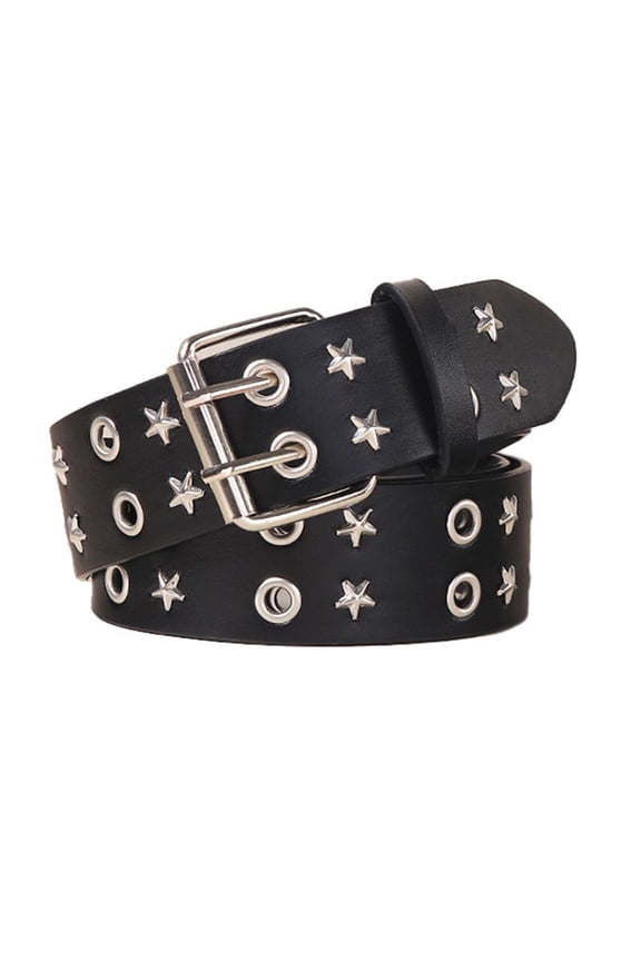 Women's Faux Leather Adjustable Belts Steampunk Riding Buckle Casual Medium Fashion Grommet Belt Studded Style6 X-Small-Large