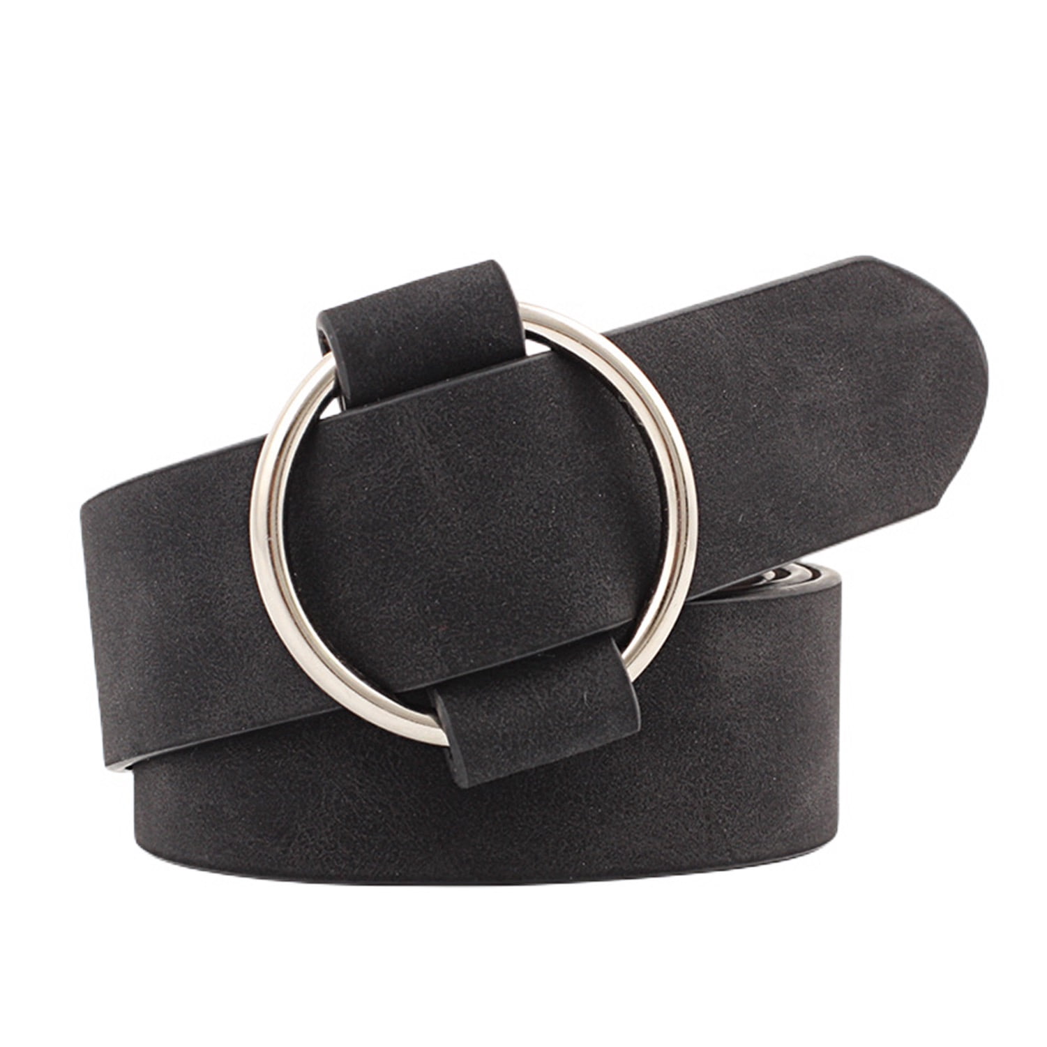 Women Wide Suede Leather Belt Chunky Waist Belt Faux Leather Buckle Dark Brown Suede Wide Belt With Studs | JUAN-JO | Wolf & Badger main image 4
