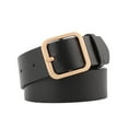 thumbnail image 1 of SWSMCLT Women's Faux Leather Belt Chic Slim Fashion Casual Faux Suede Leather Metal Buckle Thin Belt for Dress Jeans Belts Black Gold One Size 2, 1 of 1