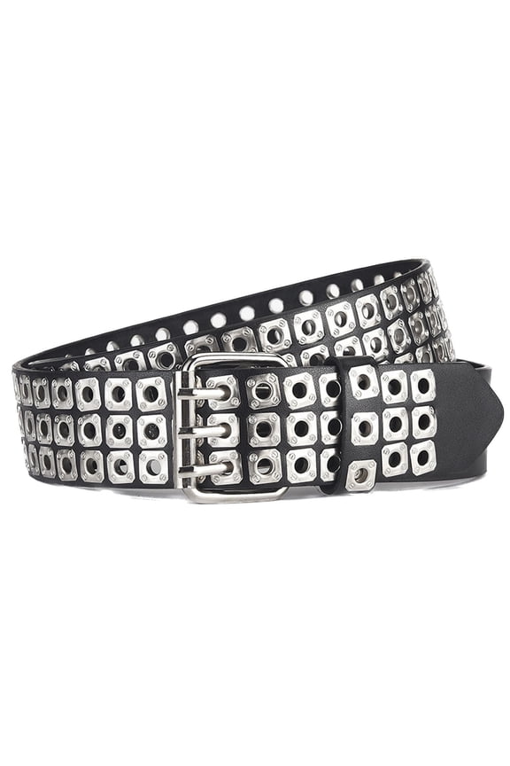Women's Faux Leather Belt Fashion Metal Vintage Fall Basic Square Wide Buckle Casual Steampunk Spring Black Silver Small-Large