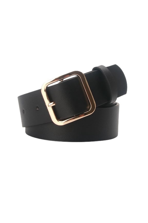 Women's Faux Leather Belt For Dress Fall Adjustable Belts Fashion Belt Buckle Elegant Square Metal Buckle Black Golden X-Small-Large