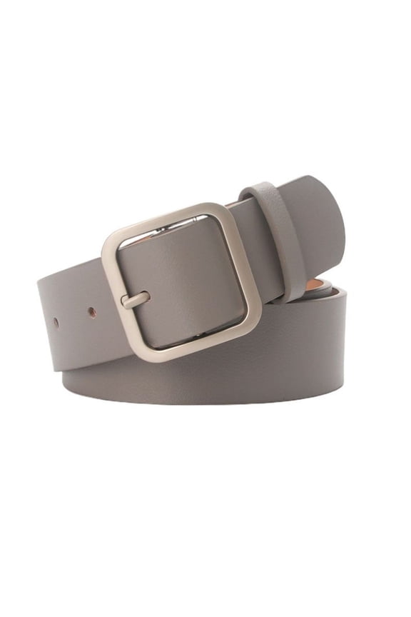 Women's Faux Leather Belt For Dress Fall Adjustable Belts Fashion Belt Buckle Elegant Square Metal Buckle Grey X-Small-Large