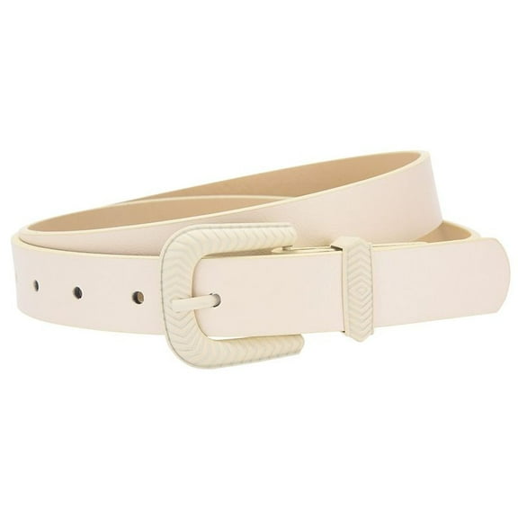 SWSMCLT Women's Faux Leather Belt For Dress Fall Basic Belt Loops Adjustable Belts Buckle Belt Fashion Summer Beige X-Small-Large