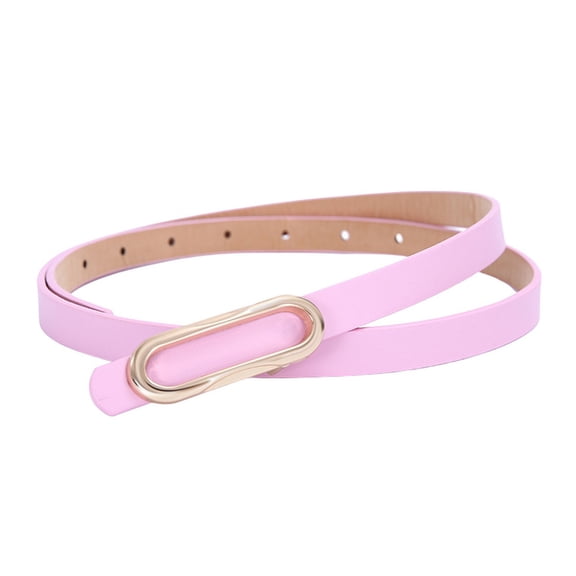 SWSMCLT Women's Faux Leather Belt For Dress Summer Metal Spring Date Belt Skinny Adjustable Belts Casual Pink X-Small-Large