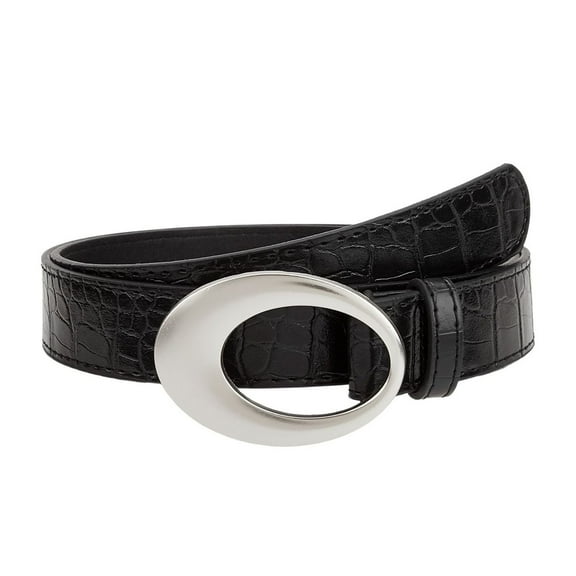 SWSMCLT Women's Faux Leather Belt For Dress Summer Work Winter Adjustable Belts Metal Belt Fashion Buckle Black Small-Large