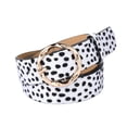thumbnail image 1 of SWSMCLT Women's Faux Leather Belt For Dress Wide Metal Buckle Fashion PU Belt Metal Spring Polka Dots One Size, 1 of 3