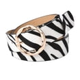 thumbnail image 1 of SWSMCLT Women's Faux Leather Belt For Dress Wide Metal Buckle Fashion PU Belt Metal Spring Zebra One Size, 1 of 2