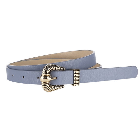 SWSMCLT Women's Faux Leather Belt Metal Belt For Dress Buckle Skinny Casual Summer Date Night Adjustable Belts Blue X-Small-Large