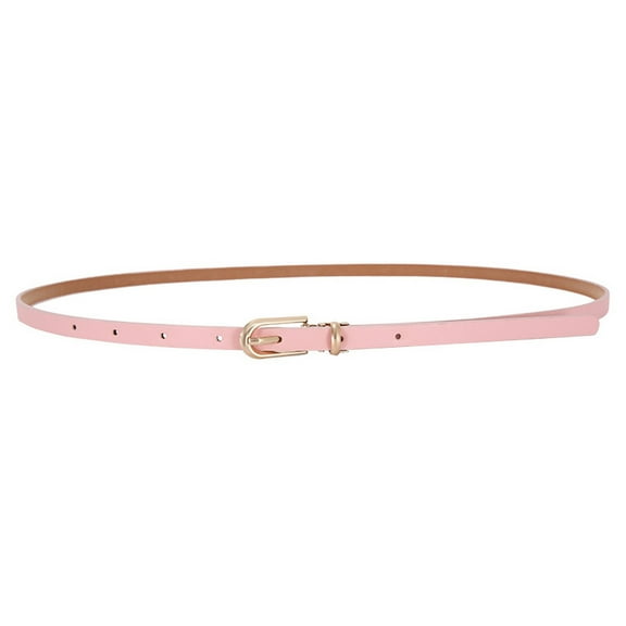 SWSMCLT Women's Faux Leather Belt Metal Belt For Dress Fashion Winter Adjustable Belts Casual Metal Buckle Party Pink X-Small-Large