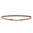 thumbnail image 1 of SWSMCLT Women's Faux Leather Belt Skinny Belt For Dress Buckle Party Adjustable Belts Metal Casual Fashion Apricot X-Small-Large, 1 of 1