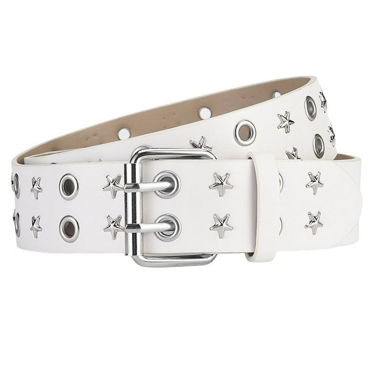 SWSMCLT Women's Faux Leather Belt Studded Travel Gothic Grommet