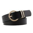 thumbnail image 1 of SWSMCLT Women's Faux PU Leather Belt For Dress Fashion Jeans Belts with O-Ring Buckle Wide Belt Metal Buckle Modern Buckle Black One Size, 1 of 1