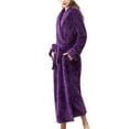 thumbnail image 1 of SWSMCLT Women's Fleece Robe Long Sleeve Plush Bathrobe Warm Bath Fall Soft Spring Fuzzy Winter Warm Full Length Comfy Thick House Purple Small, 1 of 5