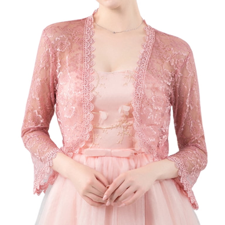 SWSMCLT Women's Formal Cover Up Crop Bolero Jackets Shrug Sweater Soft  Lightweight Party Short Sheer Lace Sleeve Open Front Cardigan Shrug and  Wraps Top Elegant Evening Dresses Light Purple One Size -