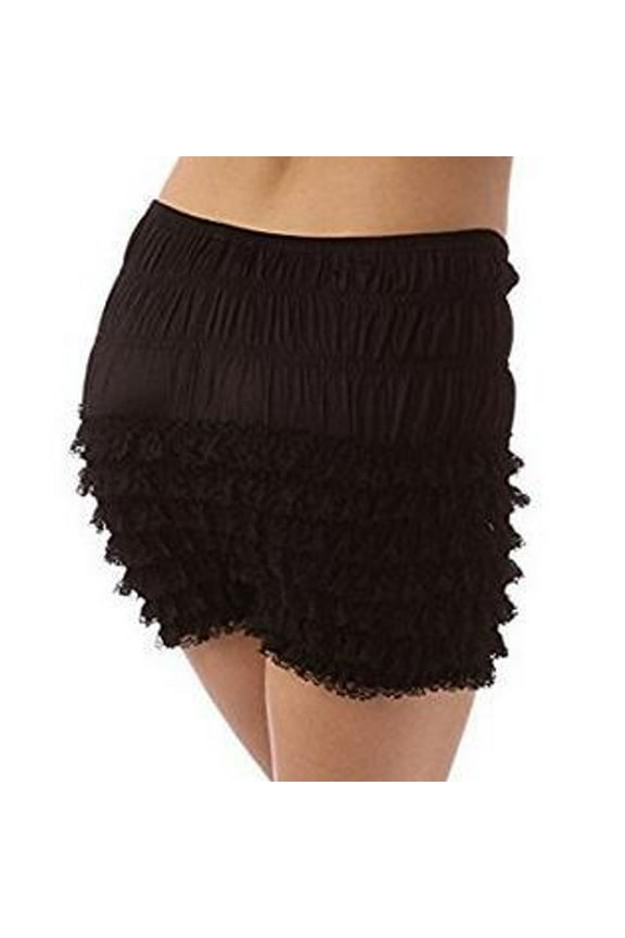 Women's Frilly Booty Shorts Summer Underwear Ruffle Halloween Shorts Bloomers Outfit Ruffled Tiered Dance Elastic Waist Black Small