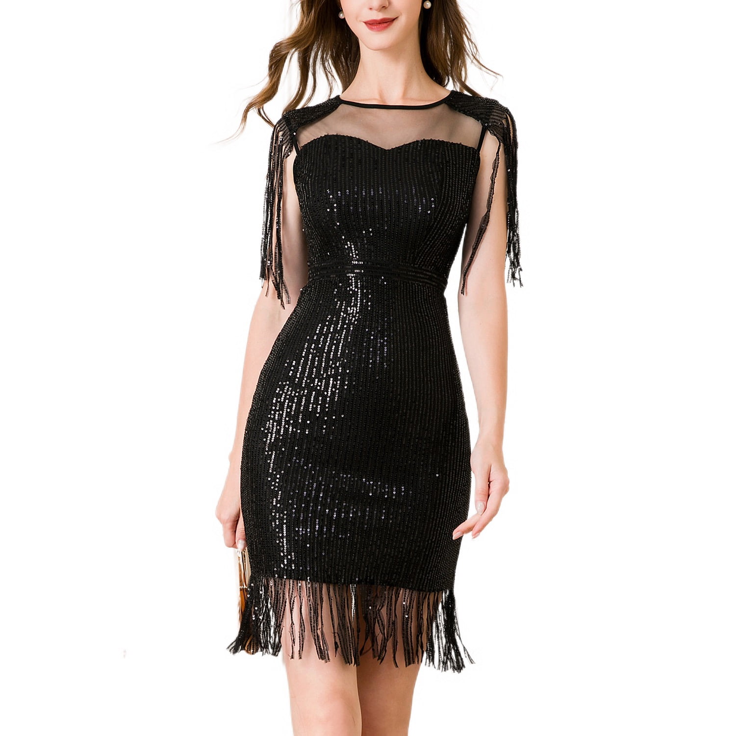 1930s Silk Floral Fringe Swing Dress