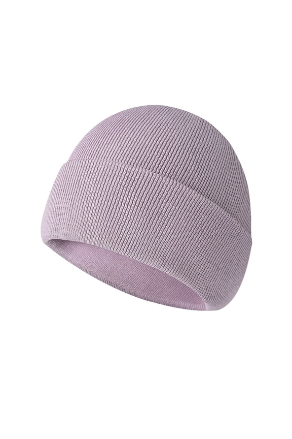 Women's Full Cotton Beanie Hat Knit Beanie 2025 Pull On Comfy Spring Winter Gorro Basic Cold Weather Purple One Size