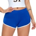 thumbnail image 1 of SWSMCLT Women's Gym Shorts Yoga Mid Rise Mid Thigh Stretchy Running Yoga Shorts Sexy Comfy Thin Summer Blue 8, 1 of 5