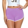 thumbnail image 1 of SWSMCLT Women's Gym Shorts Yoga Mid Rise Mid Thigh Stretchy Running Yoga Shorts Sexy Comfy Thin Summer Purple 2, 1 of 1
