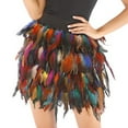 thumbnail image 1 of SWSMCLT Women's Halloween Tutu Skirts Mardi Gras Feather Skirt Iridescent Belly Dance Mini Tulle Fringe Gothic Skirt Multicolored Rainbow X-Large, 1 of 5