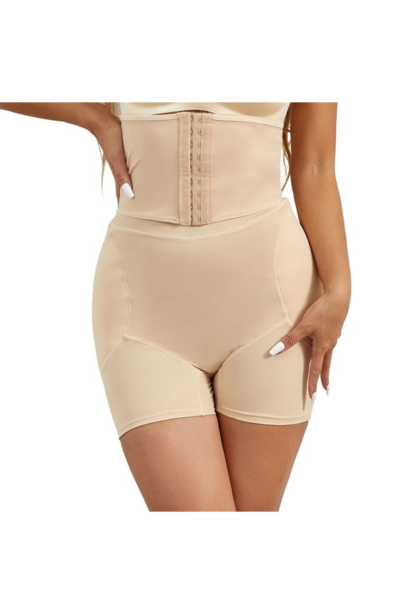 Women's High Compression Shapewear Lifter Body Shaper Thigh Control Shapewear Shorts Butt Enhancing Hip Pads Nude Large