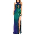 thumbnail image 1 of SWSMCLT Women's High Split Evening Gown Maxi Dress Cocktail Bridesmaid Homecoming Hoco Party Wedding V Neck Full-length Formal Prom Sexy Long Dresses Halter Sleeveless Green 6, 1 of 3