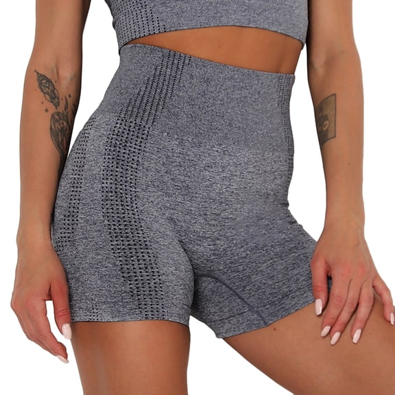SWSMCLT Women's High Waist Biker Shorts Yoga Legging Shorts Athletic Buttery Soft Seamless Thigh Workout Tummy Control Gym Slim Fit Compression Running Sports Dark Grey Small