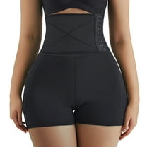 SWSMCLT Women's High Waist Body Shaper Shorts Seamless Tummy Control Waist Trainer Cincher Padded Thigh Butt Lifter Shapewear Panties Hip Enhancer Girdle Underwear Black Medium