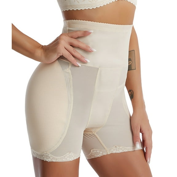 SWSMCLT Women's High Waist Trainer Shorts Mesh Hip Lifting Underwear Firm Compression Body Shaper Tummy Control Padded Thigh Butt Lifter Thigh Shapewear Panties Nude 4