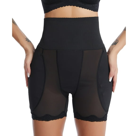 SWSMCLT Women's High Waist Trainer Shorts Mesh Hip Lifting Underwear Firm Compression Body Shaper Tummy Control Padded Thigh Butt Lifter Thigh Shapewear Panties Black 10