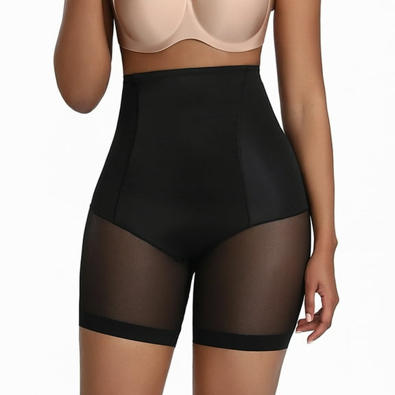 SWSMCLT Women's High Waisted Butt Lifter Shapewear Shorts Mesh Boyshorts Tummy Control Dip Lifting Plus Size Seamless Thigh Slimmer Hip Enhancer Body Shaper Panties Underwear Black XX-Large
