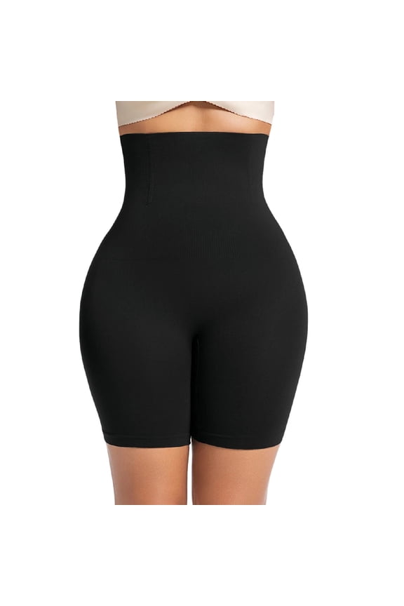Women's High Waisted Shaper Butt Lifting Shapewear Tummy Control Mid Thigh Elastic Waist Spandex Bridal Body Shaper Black 4X-Large