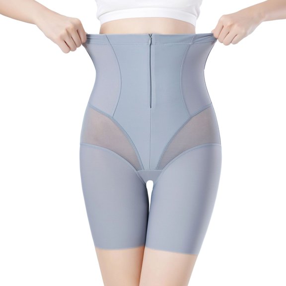 SWSMCLT Women's High Waisted Shaper Shorts Nylon Soft Summer Spring Date Butt Lifter Elastic Waist Shapewear Tight Blue Medium