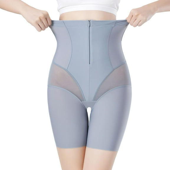 SWSMCLT Women's High Waisted Shaper Shorts Nylon Soft Summer Spring Date Butt Lifter Elastic Waist Shapewear Tight Blue Small