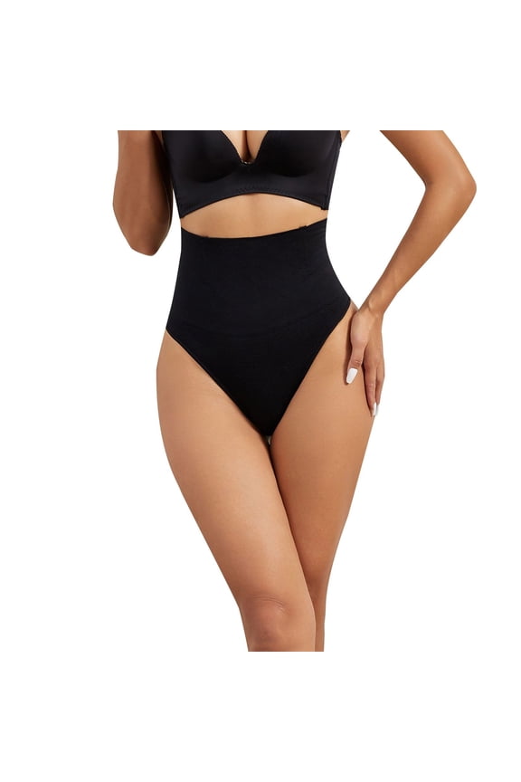 Women's High Waisted Shaper Shorts Tummy Control Sexy Summer Firm Body Thong Slimming Control Panties Black X-Small
