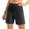 thumbnail image 1 of SWSMCLT Women's High Waisted Shorts Spandex Thin Elastic Waist Yoga Shorts Running Soft Biking Black 14, 1 of 5
