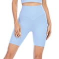 thumbnail image 1 of SWSMCLT Women's High Waisted Shorts Yoga Biker Comfy Yoga Shorts Thigh Soft Sweatpants Workout Skinny Light Blue 12, 1 of 4