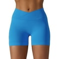 thumbnail image 1 of SWSMCLT Women's High Waisted Yoga Shorts Thin Casual Track Shorts Soft Gym Jogger Yoga Tight Spandex Blue X-Large, 1 of 5