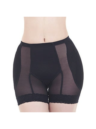 Homgro Women's Plus Size Removable Butt Pads Lace Booty Lifting Hip Dip  Shapewear Shorts Thigh Butt Lifter Hip Enhancer Underwear Black 5X-Large