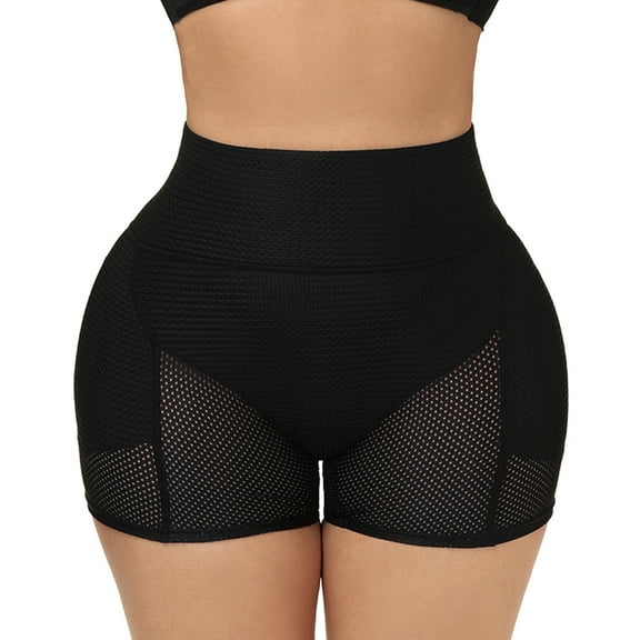SWSMCLT Women's Hip Pads Shaper Padded Thigh Butt Lifter Panties Mesh Tummy Control High Waisted Body Shaper Shorts Underwear Hip Enhancer Shapewear Waist Black Medium