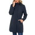 thumbnail image 1 of SWSMCLT Women's Hooded Raincoat Lightweight Slim Fit Full Zip Long Rain Jacket Trench Coat Waterproof Rain Coats Casual Anoraks Long Sleeve Outerwear Dark Blue 14, 1 of 5