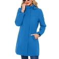 thumbnail image 1 of SWSMCLT Women's Hooded Raincoat Lightweight Slim Fit Full Zip Long Rain Jacket Trench Coat Waterproof Rain Coats Casual Anoraks Long Sleeve Outerwear Blue 14, 1 of 5