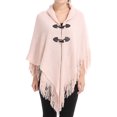 thumbnail image 1 of SWSMCLT Women's Knit Poncho Cardigan Sweater Solid Knitted Adult Mexican Poncho Wrap Winter Fall Soft Shawl Asymmetrical Cape Sweater Toggle Tassel Fringe Crochet Pink One Size, 1 of 4